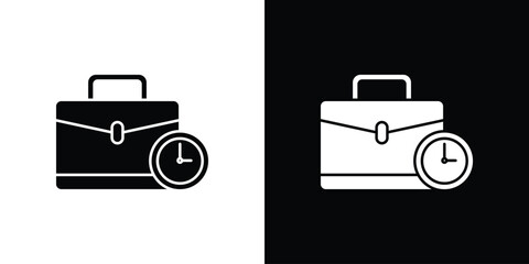 Office time icon. filled flat sign for mobile concept and web