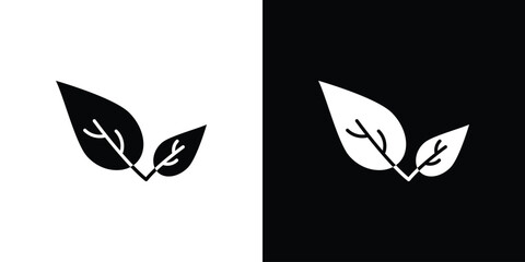 Leaf icon. filled flat sign for mobile concept and web