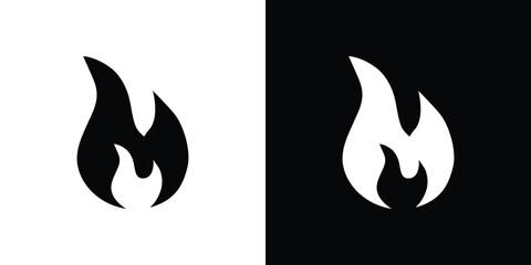 Flame icon. filled flat sign for mobile concept and web