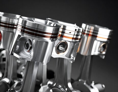 Close-up of engine pistons