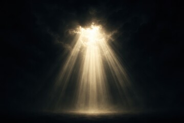 Divine Light Rays Breaking Through Darkness Spiritual Illumination Heaven's Glory Background