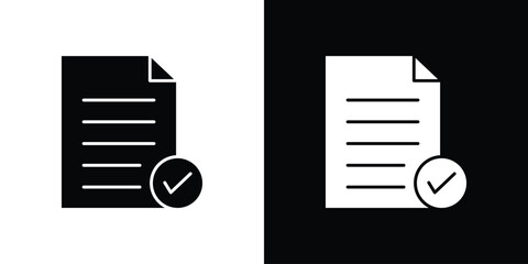 Document accept icon. filled flat sign for mobile concept and web