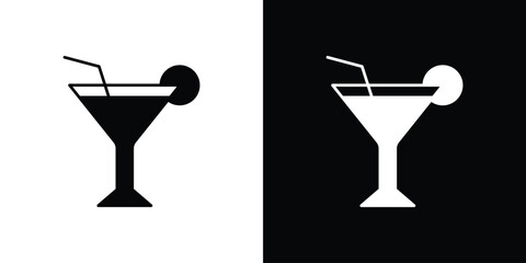 Cocktail icon. filled flat sign for mobile concept and web