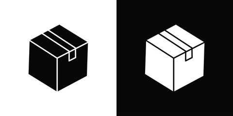 Box icon. filled flat sign for mobile concept and web