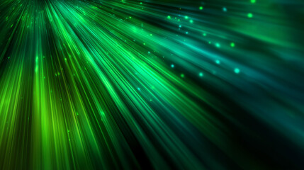 A vibrant green abstract design with shiny rays and a modern tech-inspired futuristic style.
