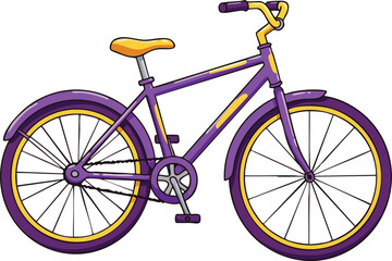 Fototapeta premium Purple and yellow bicycle with modern design illustration vector for active lifestyle and leisure use 