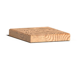 larch wood varnished podium on transparent background 3D rendering