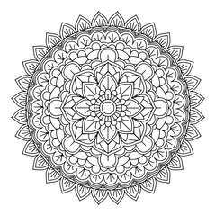 Intricate black and white mandala design