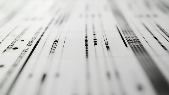 Close-up of abstract, blurred linear graph with dots and lines