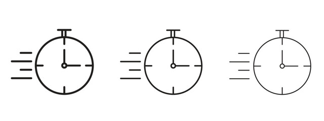 Time fast icon in linear versions. Editable line