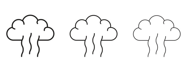 Smoke icon in linear versions. Editable line