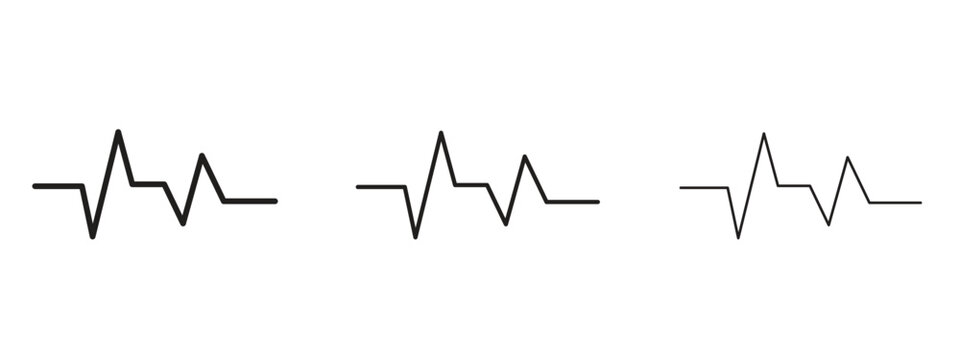 Pulse icon in linear versions. Editable line
