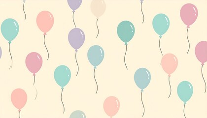 Pastel balloons on a light beige background