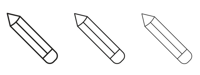 Pencil icon in linear versions. Editable line