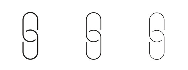 Link icon in linear versions. Editable line