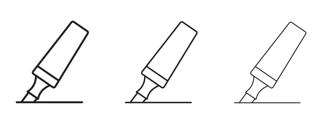 Highlighter icon in linear versions. Editable line