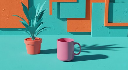 Green flowers in vases and pots decorate a cozy room's interior