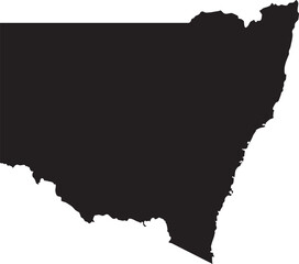 New South Wales Australia Map Solid Black Silhouette