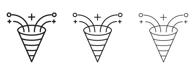 Confetti icon in linear versions. Editable line