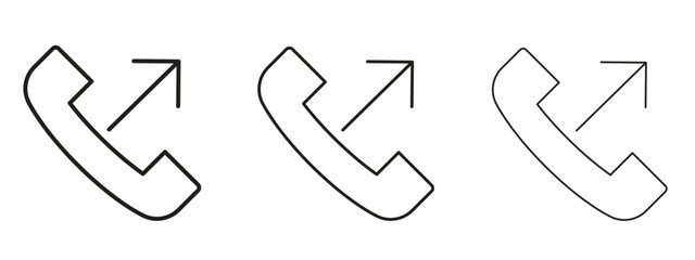 Call outgoing icon in linear versions. Editable line