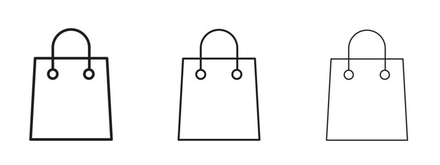 Bags Shopping icon in linear versions. Editable line