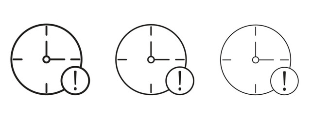 Alarm exclamation icon in linear versions. Editable line