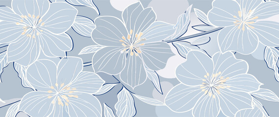Elegant Light Blue Floral Pattern Background