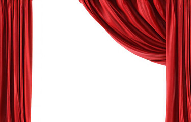 Stage Curtains: Isolated Red Performance Backdrop
