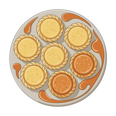 Canadian Butter Tarts with Walnuts Illustration