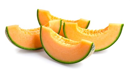 Close-up slices of cantaloupe