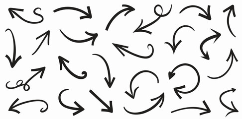 Hand-Drawn Arrow Collection: Various Styles & Directions