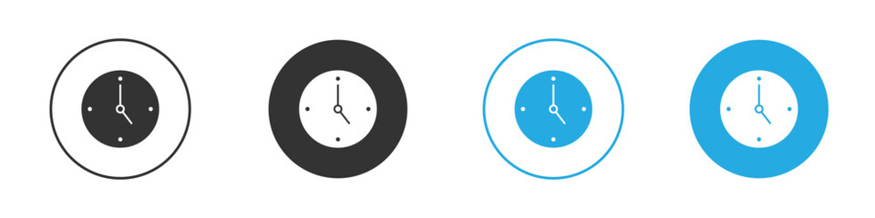 Clock-five icon. glyph vector icons collection