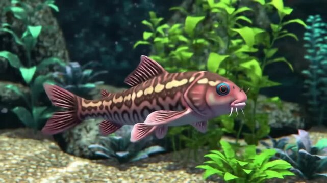 Ornamental Corydoras Fish in Aquarium