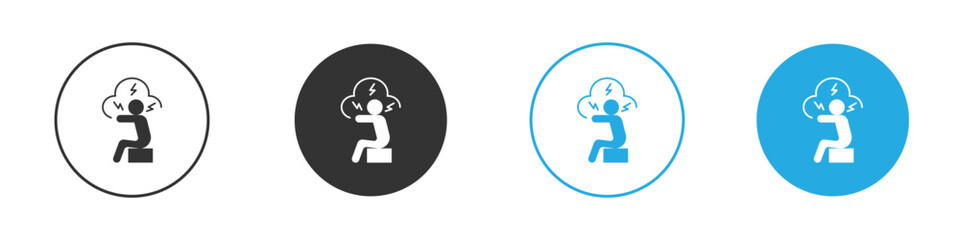 Anxiety or stress icon. glyph vector icons collection