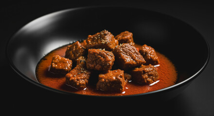Gourmet Hungarian Goulash Served in a Minimalist Bowl