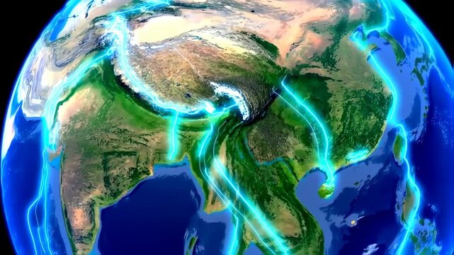 Detailed Earth globe, highlighting tectonic plates