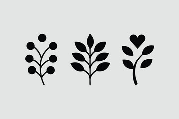 Obraz premium Creative black leaf silhouettes perfect for botanical illustrations or design projects.