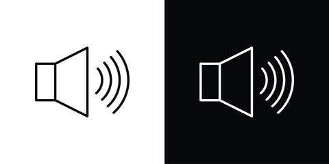 Volume icon design template with outline style