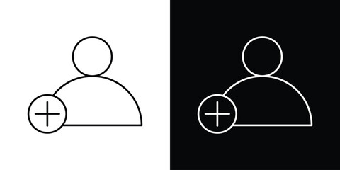 User add icon design template with outline style