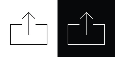 Upload icon design template with outline style