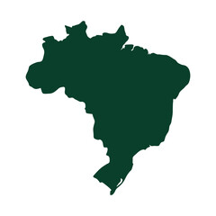 vector illustration map of brazil green