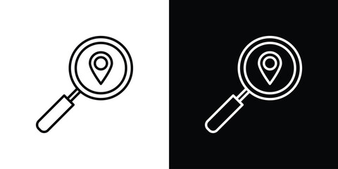 Search Location icon design template with outline style