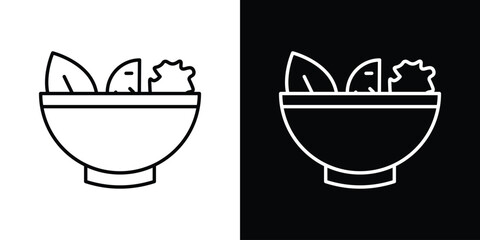 Salad icon design template with outline style