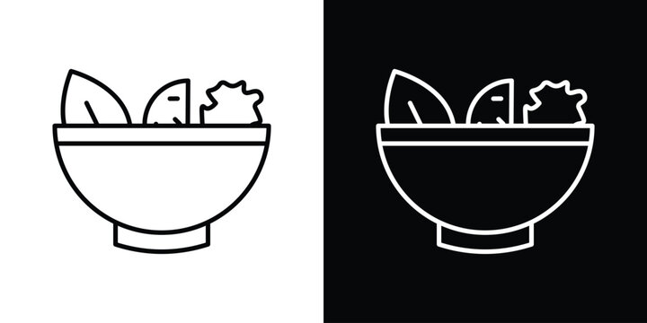 Salad icon design template with outline style