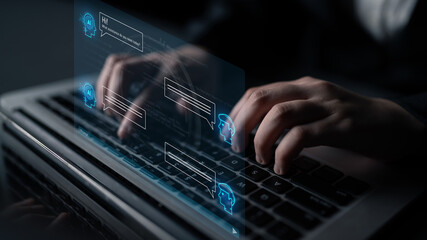 AI chatbot interface facilitates communication, chatbot, and AI interaction for automated user...