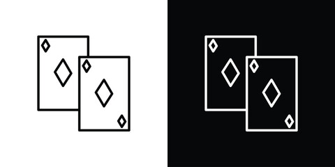 Playing cards icon design template with outline style