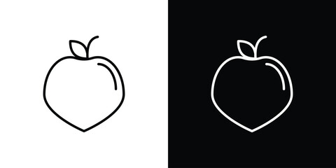 Peach icon design template with outline style
