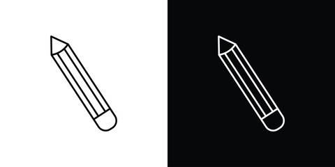 Pencil icon design template with outline style