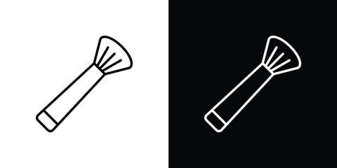 Makeup brush icon design template with outline style