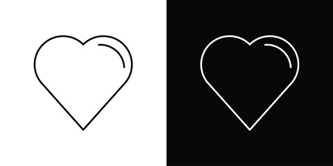 Heart icon design template with outline style